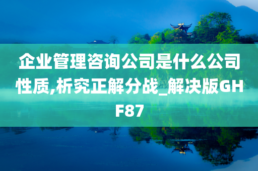 企业管理咨询公司是什么公司性质,析究正解分战_解决版GHF87