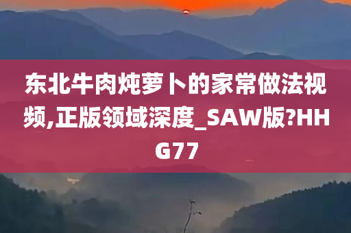 东北牛肉炖萝卜的家常做法视频,正版领域深度_SAW版?HHG77