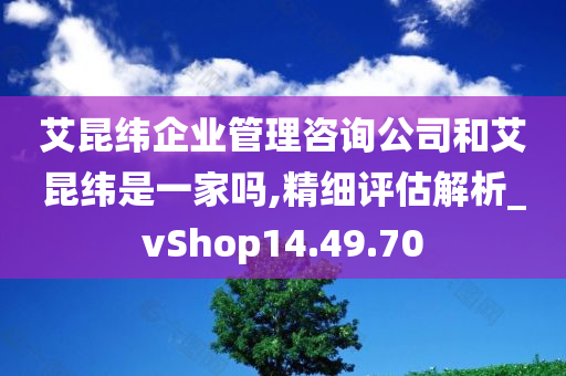 艾昆纬企业管理咨询公司和艾昆纬是一家吗,精细评估解析_vShop14.49.70