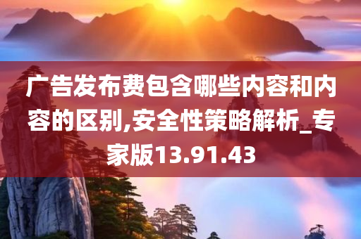 广告发布费包含哪些内容和内容的区别,安全性策略解析_专家版13.91.43