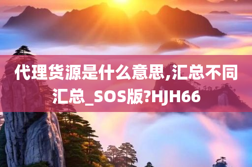 代理货源是什么意思,汇总不同汇总_SOS版?HJH66