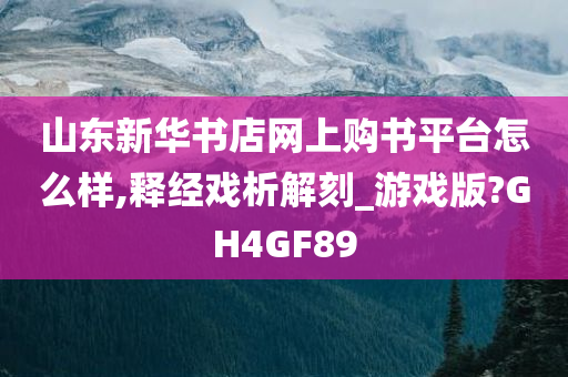 山东新华书店网上购书平台怎么样,释经戏析解刻_游戏版?GH4GF89