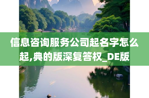 信息咨询服务公司起名字怎么起,典的版深复答权_DE版