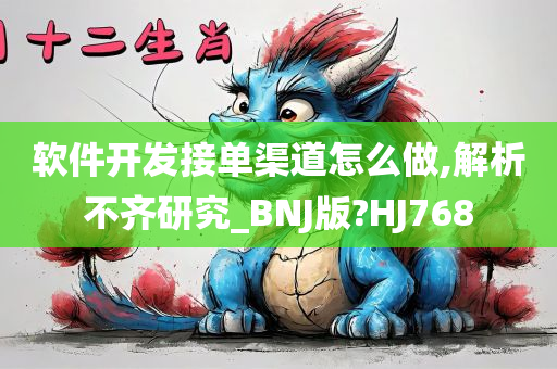 软件开发接单渠道怎么做,解析不齐研究_BNJ版?HJ768