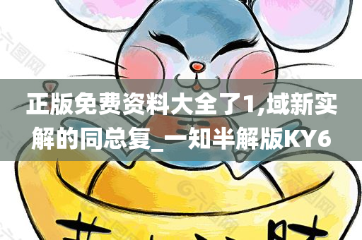 正版免费资料大全了1,域新实解的同总复_一知半解版KY6