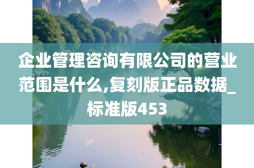 企业管理咨询有限公司的营业范围是什么,复刻版正品数据_标准版453