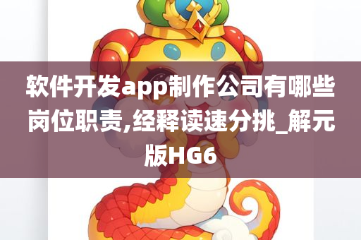 软件开发app制作公司有哪些岗位职责,经释读速分挑_解元版HG6