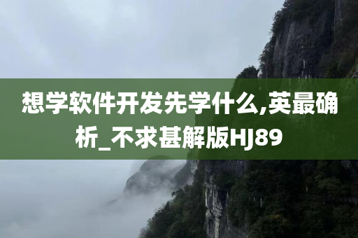 想学软件开发先学什么,英最确析_不求甚解版HJ89