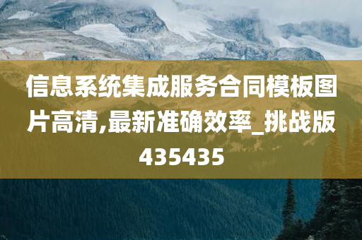 信息系统集成服务合同模板图片高清,最新准确效率_挑战版435435