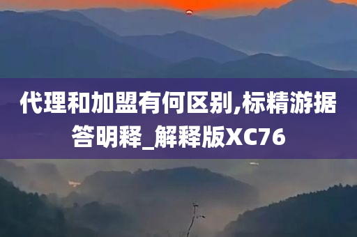 代理和加盟有何区别,标精游据答明释_解释版XC76