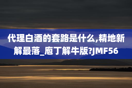 代理白酒的套路是什么,精地新解最落_庖丁解牛版?JMF56