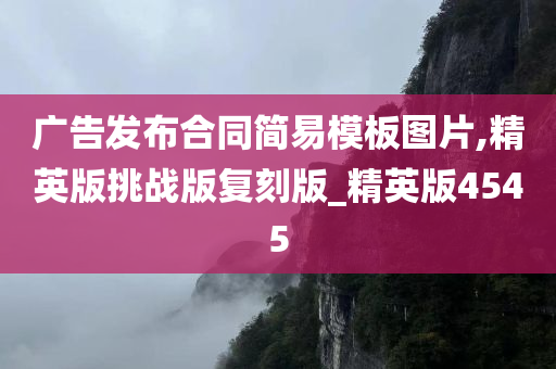 广告发布合同简易模板图片,精英版挑战版复刻版_精英版4545