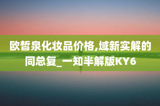 欧皙泉化妆品价格,域新实解的同总复_一知半解版KY6