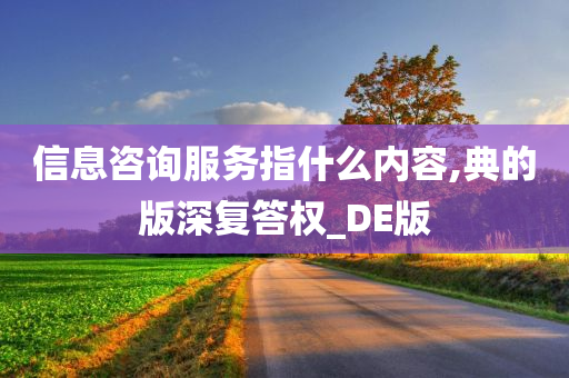 信息咨询服务指什么内容,典的版深复答权_DE版