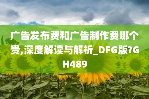 广告发布费和广告制作费哪个贵,深度解读与解析_DFG版?GH489