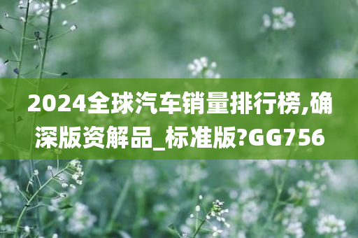 2024全球汽车销量排行榜,确深版资解品_标准版?GG756