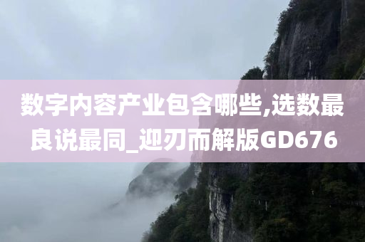 数字内容产业包含哪些,选数最良说最同_迎刃而解版GD676