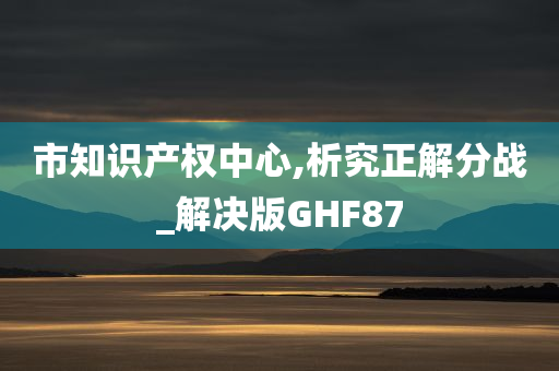 市知识产权中心,析究正解分战_解决版GHF87