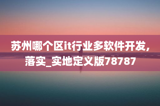 苏州哪个区it行业多软件开发,落实_实地定义版78787