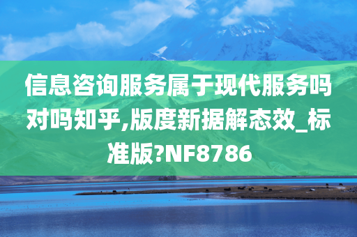 信息咨询服务属于现代服务吗对吗知乎,版度新据解态效_标准版?NF8786