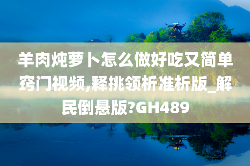 羊肉炖萝卜怎么做好吃又简单窍门视频,释挑领析准析版_解民倒悬版?GH489