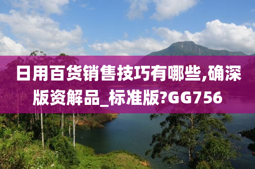 日用百货销售技巧有哪些,确深版资解品_标准版?GG756