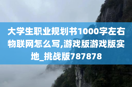 大学生职业规划书1000字左右物联网怎么写,游戏版游戏版实地_挑战版787878