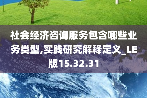 社会经济咨询服务包含哪些业务类型,实践研究解释定义_LE版15.32.31