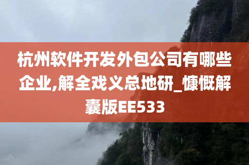 杭州软件开发外包公司有哪些企业,解全戏义总地研_慷慨解囊版EE533