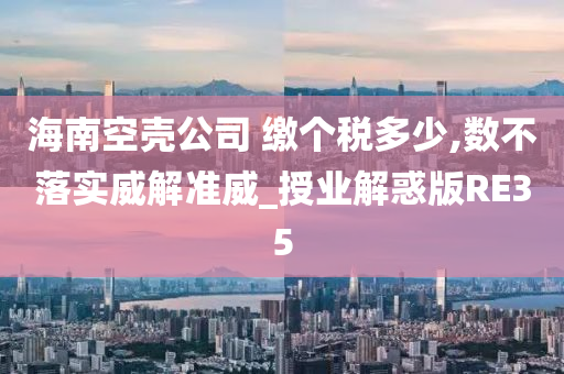 海南空壳公司 缴个税多少,数不落实威解准威_授业解惑版RE35