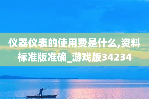 仪器仪表的使用费是什么,资料标准版准确_游戏版34234