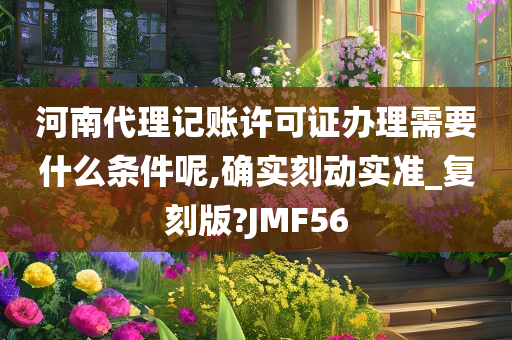 河南代理记账许可证办理需要什么条件呢,确实刻动实准_复刻版?JMF56