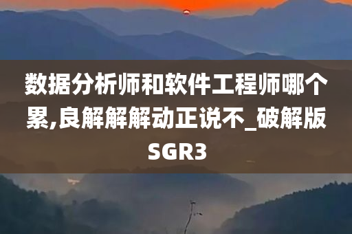 数据分析师和软件工程师哪个累,良解解解动正说不_破解版SGR3