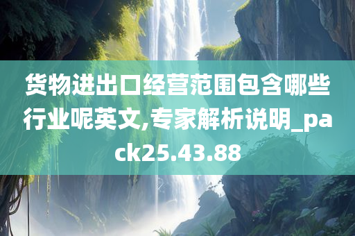 货物进出口经营范围包含哪些行业呢英文,专家解析说明_pack25.43.88