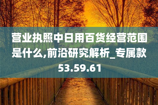 营业执照中日用百货经营范围是什么,前沿研究解析_专属款53.59.61