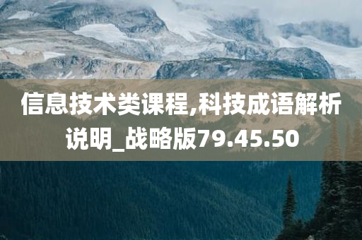 信息技术类课程,科技成语解析说明_战略版79.45.50