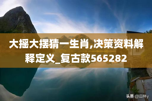 大摇大摆猜一生肖,决策资料解释定义_复古款565282