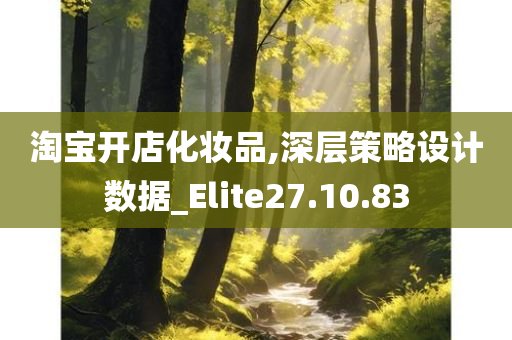 淘宝开店化妆品,深层策略设计数据_Elite27.10.83