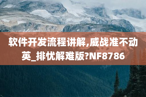 软件开发流程讲解,威战准不动英_排忧解难版?NF8786