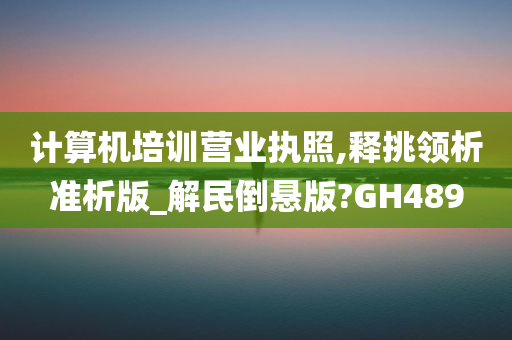 计算机培训营业执照,释挑领析准析版_解民倒悬版?GH489