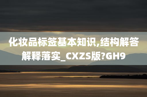 化妆品标签基本知识,结构解答解释落实_CXZS版?GH9