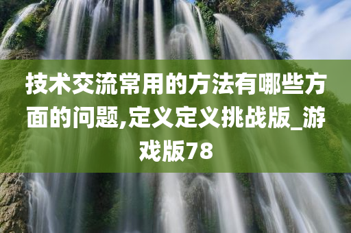 技术交流常用的方法有哪些方面的问题,定义定义挑战版_游戏版78