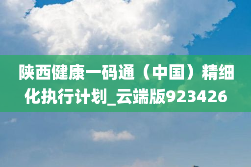 陕西健康一码通（中国）精细化执行计划_云端版923426