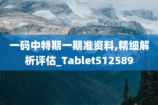 一码中特期一期准资料,精细解析评估_Tablet512589