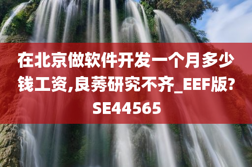 在北京做软件开发一个月多少钱工资,良莠研究不齐_EEF版?SE44565