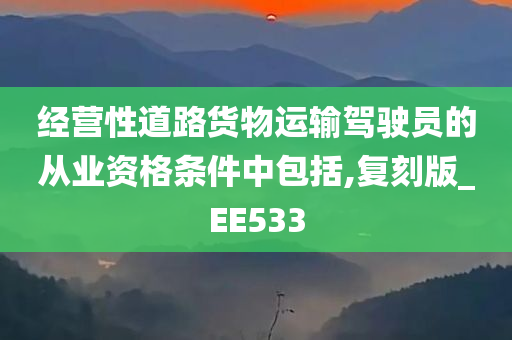 经营性道路货物运输驾驶员的从业资格条件中包括,复刻版_EE533