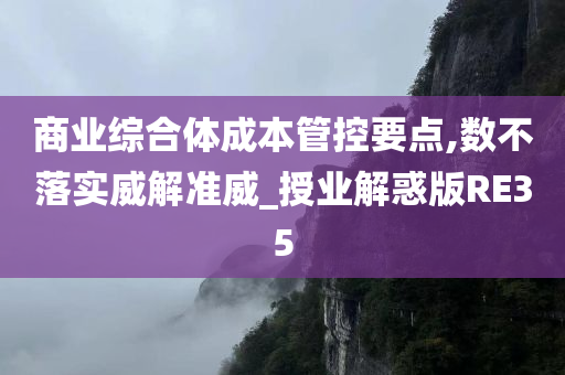 商业综合体成本管控要点,数不落实威解准威_授业解惑版RE35