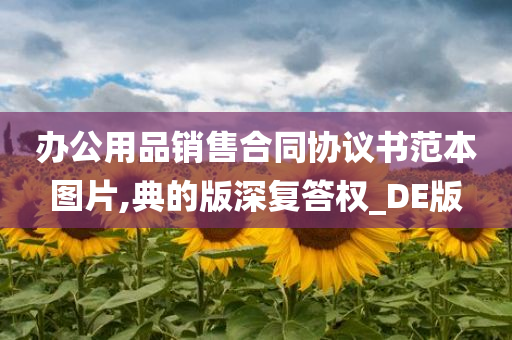 办公用品销售合同协议书范本图片,典的版深复答权_DE版