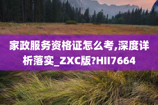 家政服务资格证怎么考,深度详析落实_ZXC版?HII7664