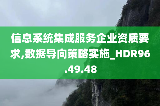 信息系统集成服务企业资质要求,数据导向策略实施_HDR96.49.48